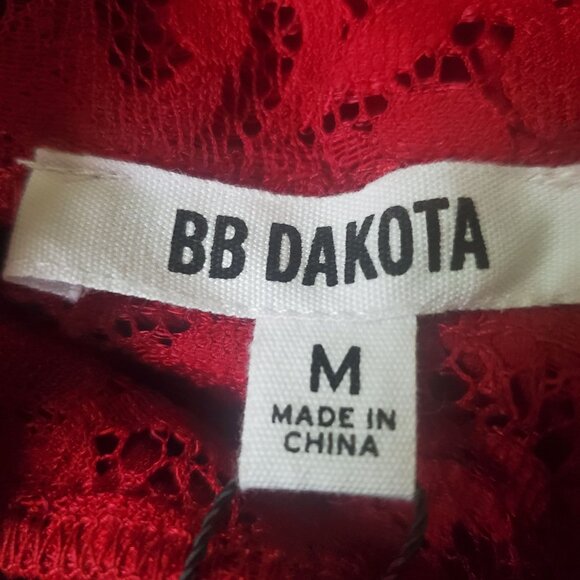 Bb Dakota womens blouse Size medium Red color sleeveless ruffle new $ 78 - Picture 7 of 15